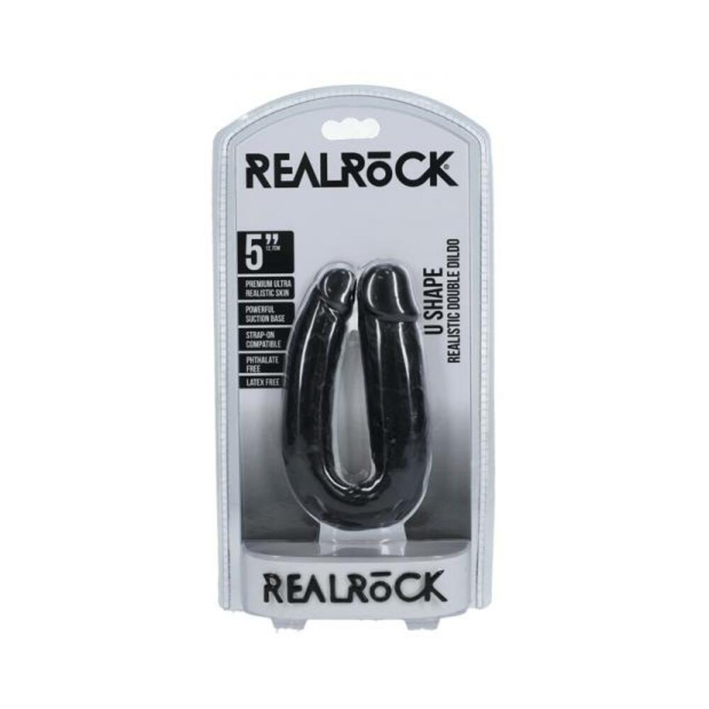 Realrock 5 In. U-shaped Double Dildo Black - Tophatter Daily Deals