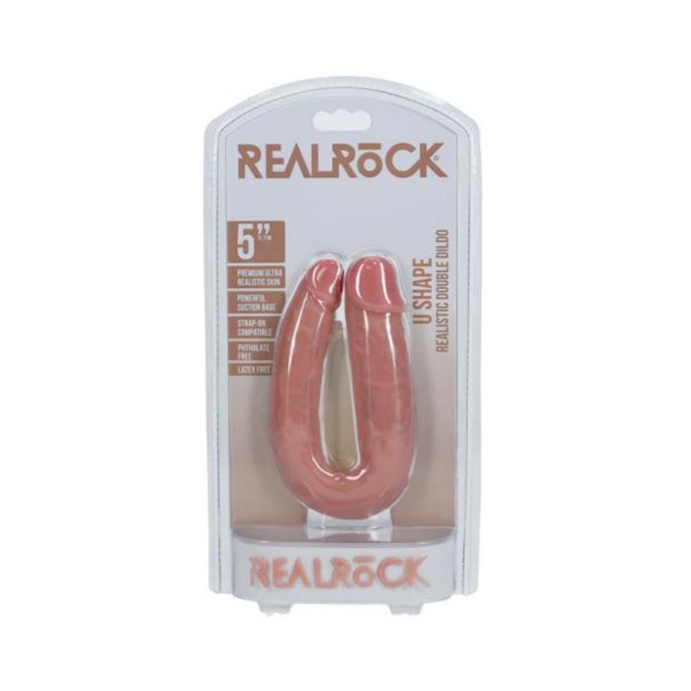 Realrock 5 In. U-shaped Double Dildo Beige - Tophatter Daily Deals