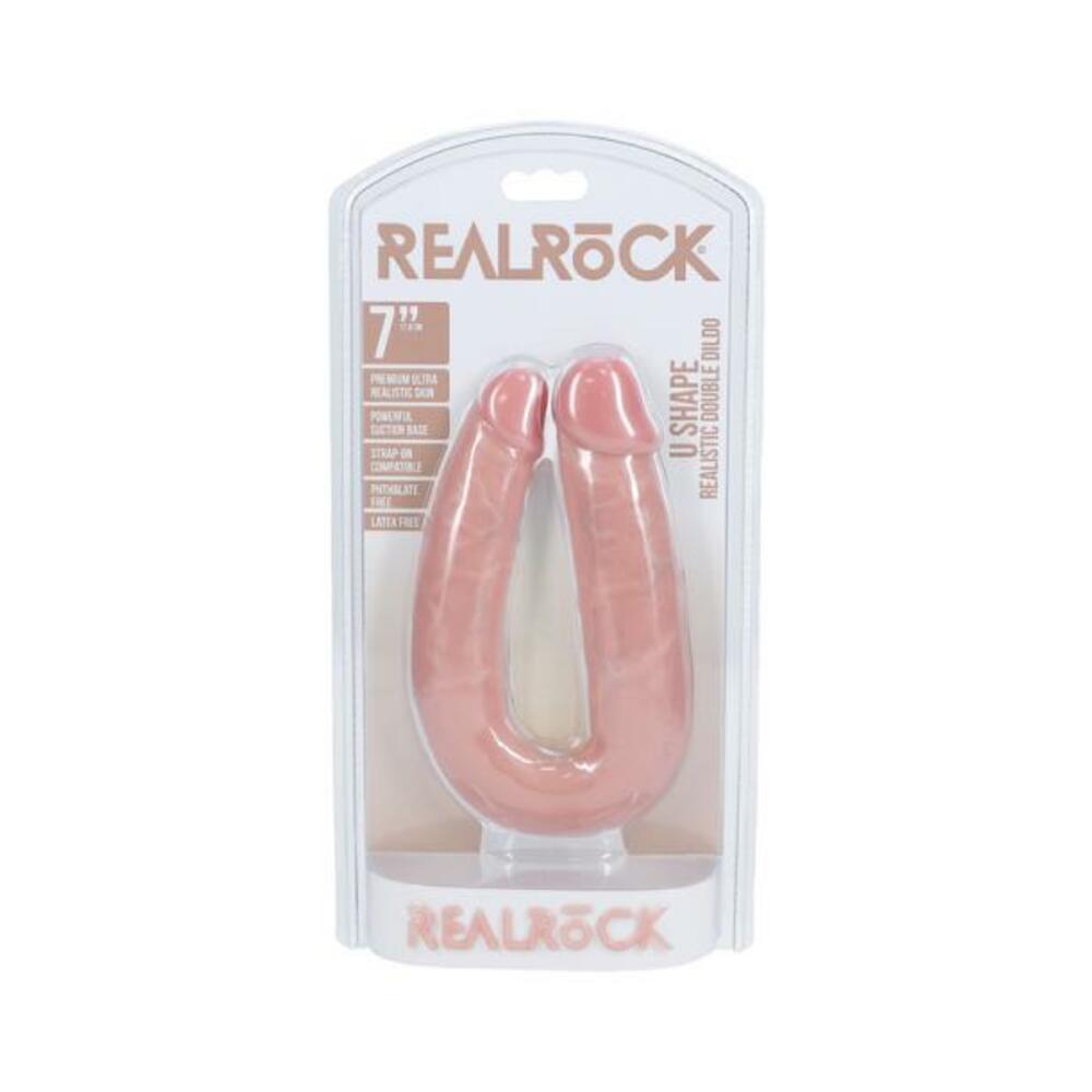 Realrock 7 In. U-shaped Double Dildo Beige - Tophatter Daily Deals