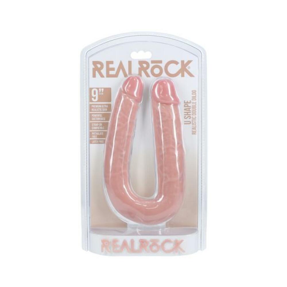 Realrock 9 In. U-shaped Double Dildo Beige - Tophatter Daily Deals