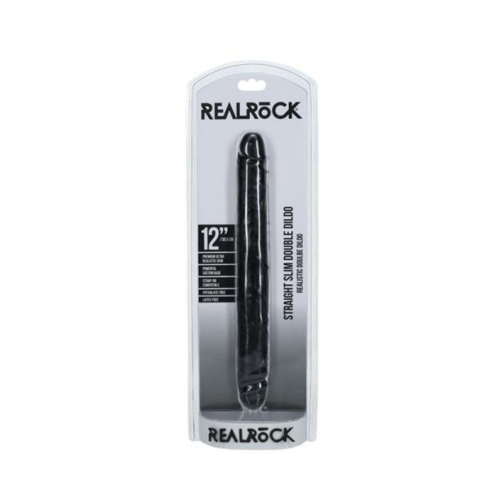 Realrock 12 In. Slim Double-ended Dong Black - Tophatter Daily Deals