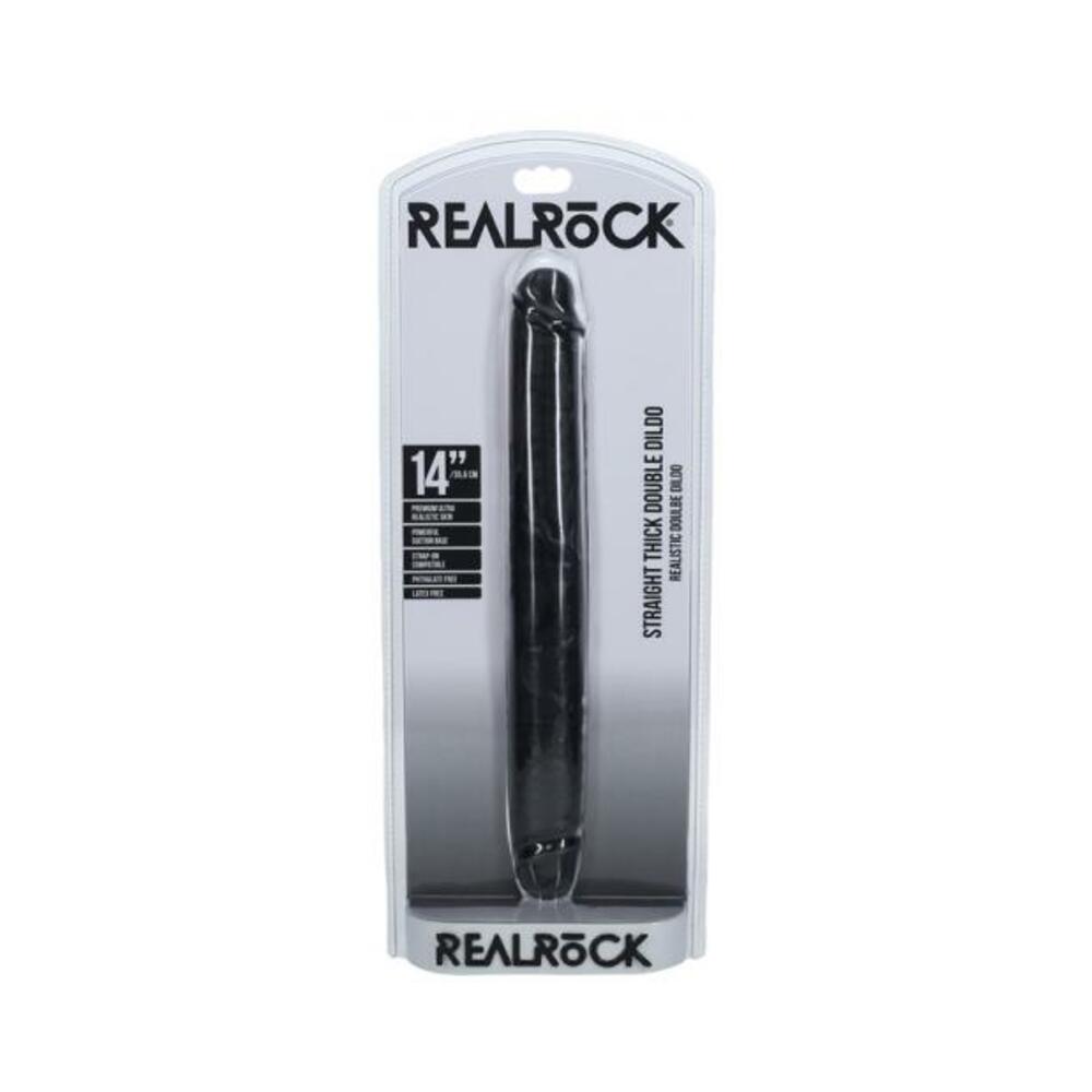 Realrock 14 In. Thick Double-ended Dong Black - Tophatter Daily Deals