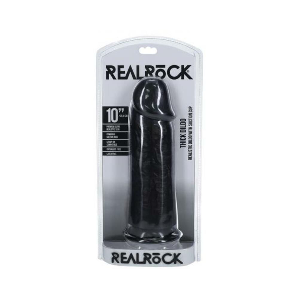 Realrock Extra Thick 10 In. Dildo Black - Tophatter Daily Deals