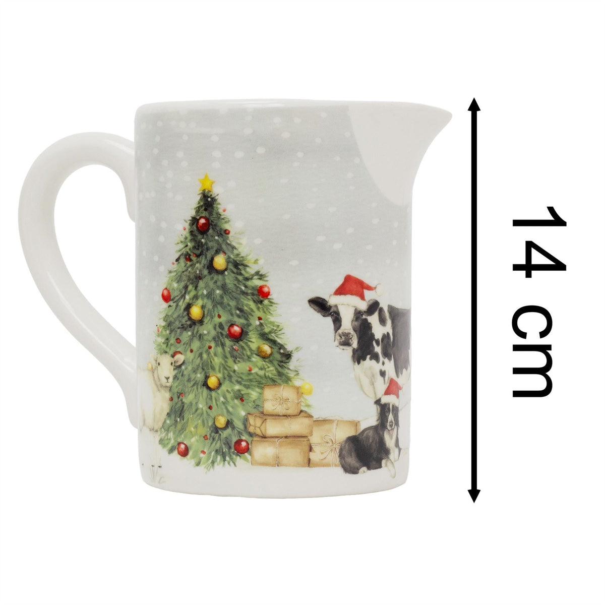 Christmas on the Farm Ceramic Jug | Festive Stoneware Jug with Farm Animals Jug - Tophatter Daily Deals