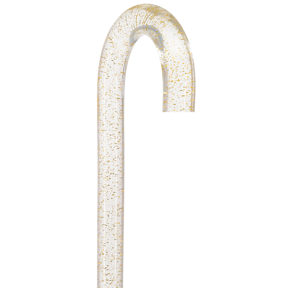 Golden Shimmer Cane: Gold Sparkles in Invisible Clear Shaft Clear Lucite Walking Canes - Tophatter Daily Deals