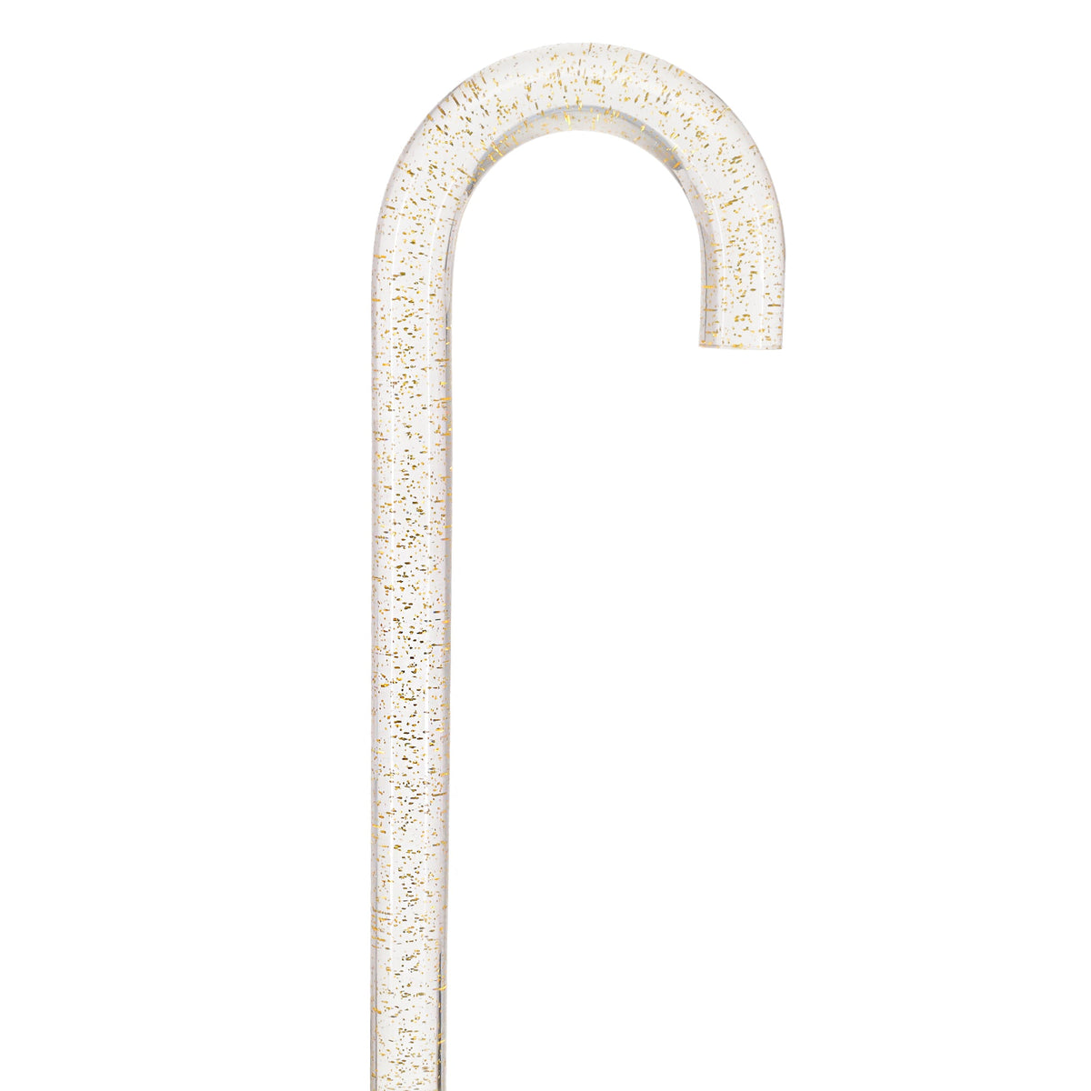 Golden Shimmer Cane: Gold Sparkles in Invisible Clear Shaft Clear Lucite Walking Canes - Tophatter Daily Deals
