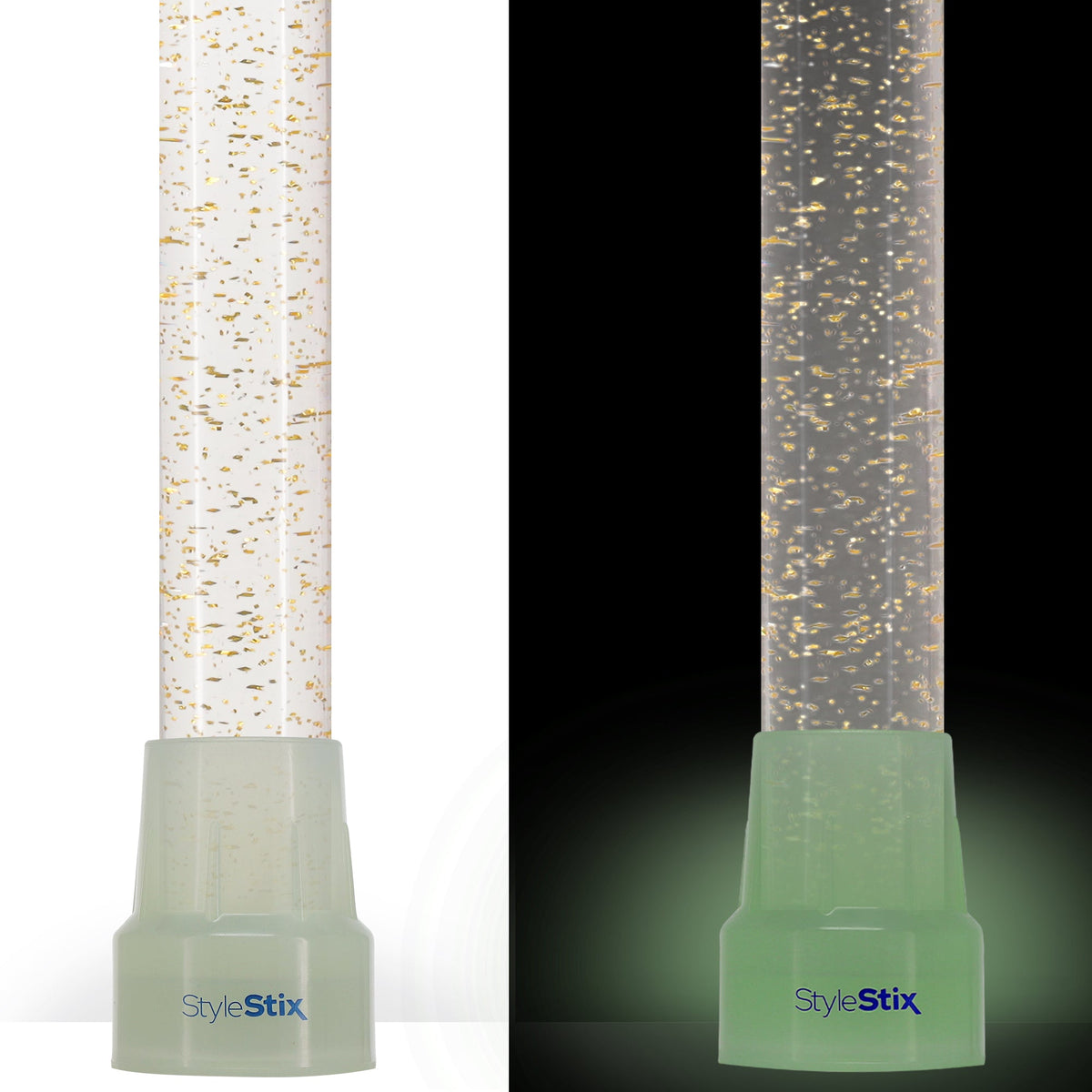 Golden Shimmer Cane: Gold Sparkles in Invisible Clear Shaft Clear Lucite Walking Canes - Tophatter Daily Deals