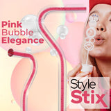 Blushing Rose Streak w/ Floating Bubbles in Clear Shaft Clear Lucite Walking Canes - Tophatter Daily Deals
