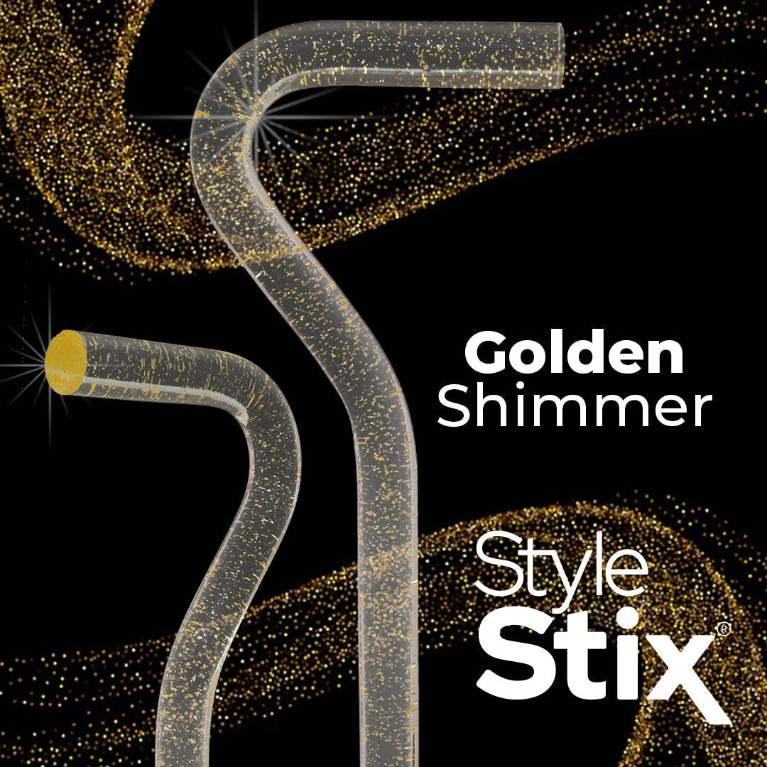 Golden Shimmer Cane: Gold Sparkles in Invisible Clear Shaft Clear Lucite Walking Canes - Tophatter Daily Deals