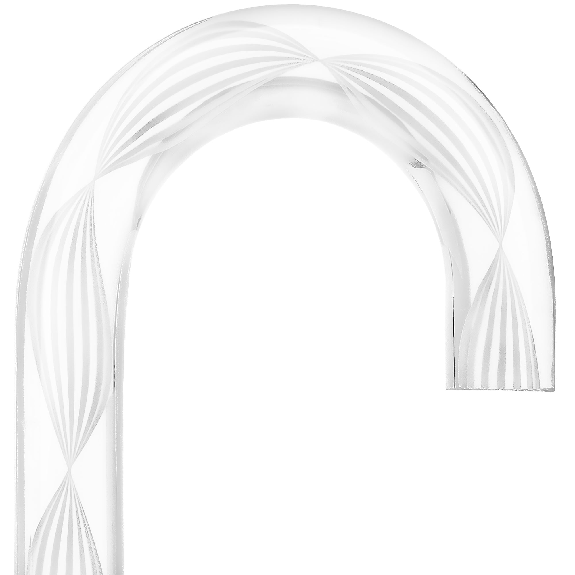 Alabaster Helix Cane: White Twists in Invisible Clear Shaft Clear Lucite Walking Canes - Tophatter Daily Deals