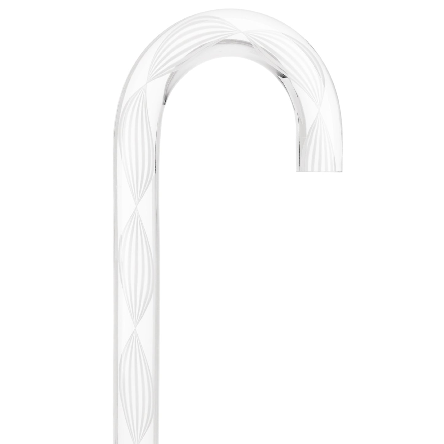 Alabaster Helix Cane: White Twists in Invisible Clear Shaft Clear Lucite Walking Canes - Tophatter Daily Deals