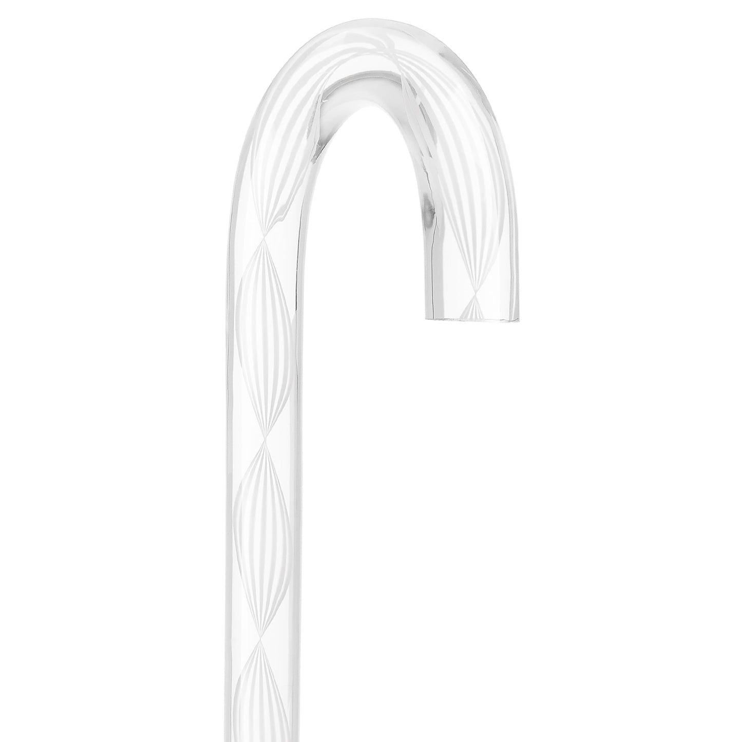 Alabaster Helix Cane: White Twists in Invisible Clear Shaft Clear Lucite Walking Canes - Tophatter Daily Deals