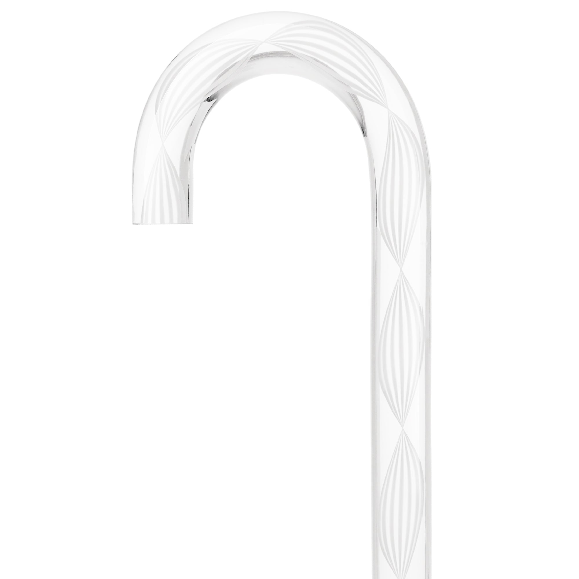 Alabaster Helix Cane: White Twists in Invisible Clear Shaft Clear Lucite Walking Canes - Tophatter Daily Deals