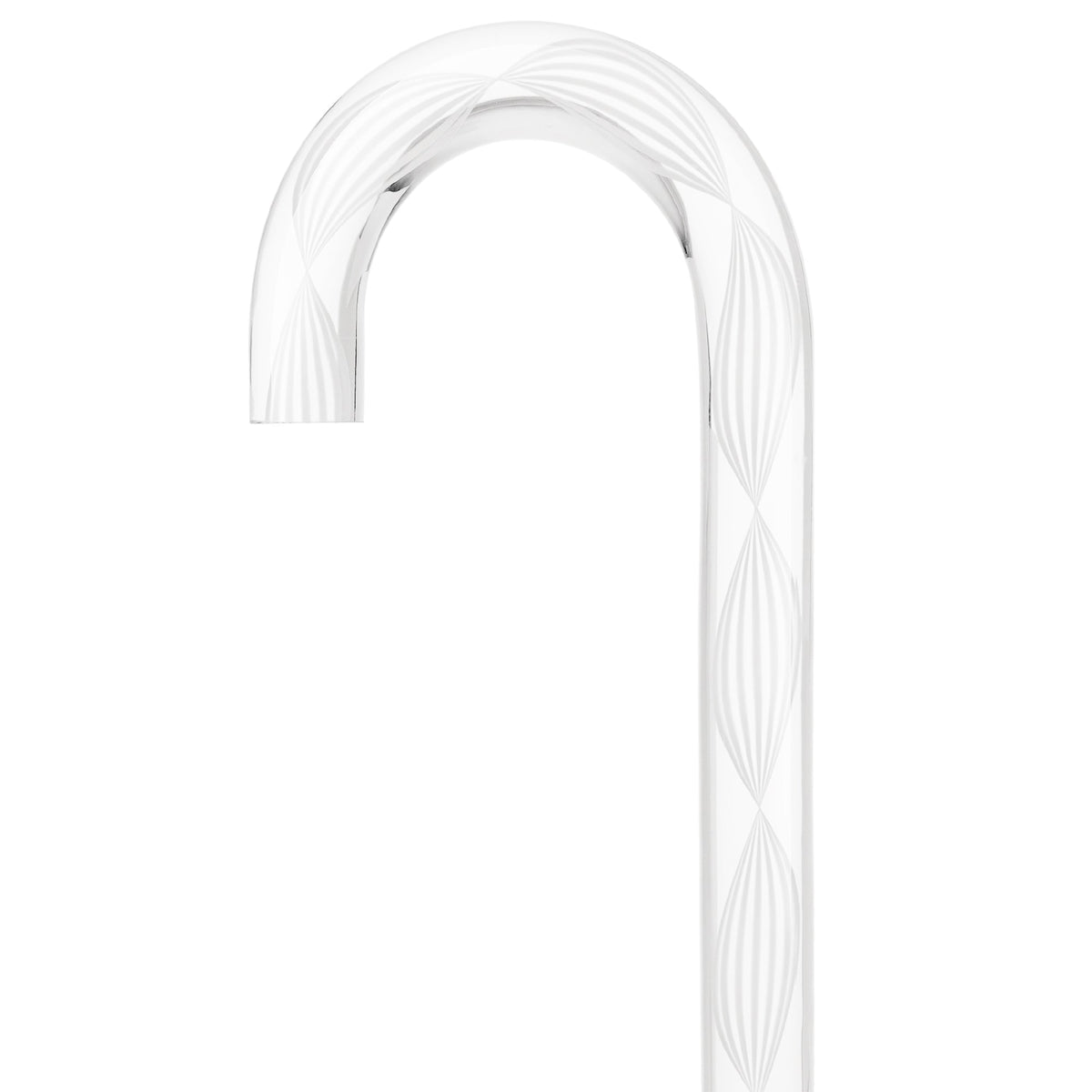 Alabaster Helix Cane: White Twists in Invisible Clear Shaft Clear Lucite Walking Canes - Tophatter Daily Deals