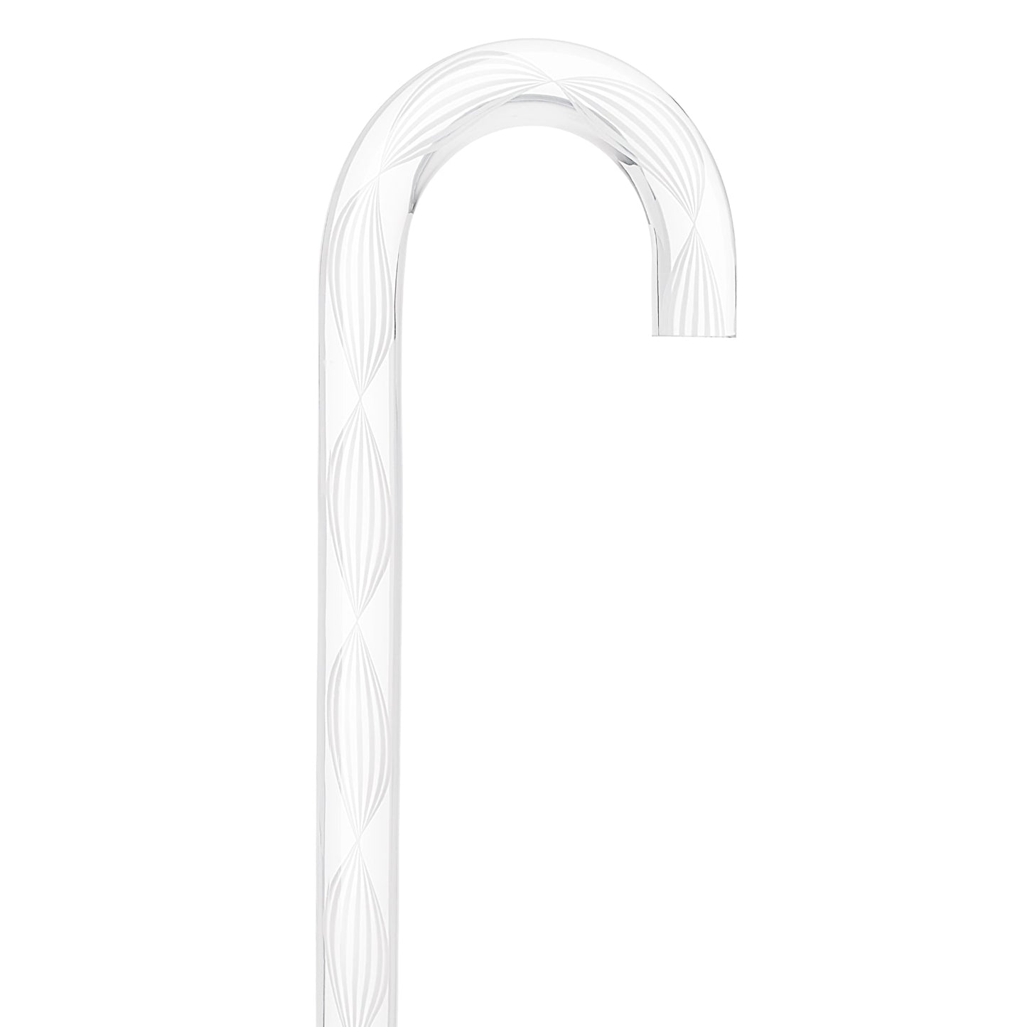 Alabaster Helix Cane: White Twists in Invisible Clear Shaft Clear Lucite Walking Canes - Tophatter Daily Deals