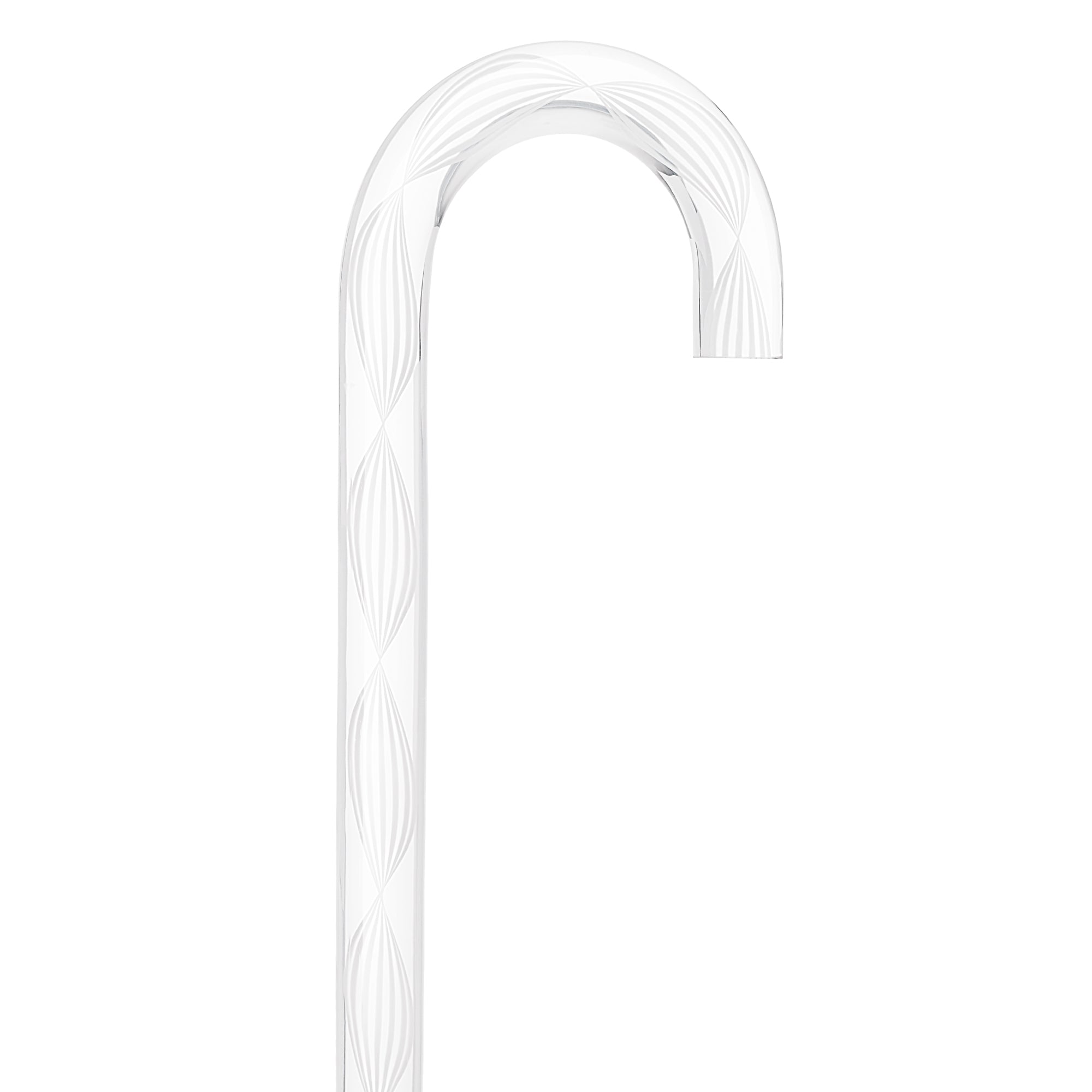 Alabaster Helix Cane: White Twists in Invisible Clear Shaft Clear Lucite Walking Canes - Tophatter Daily Deals