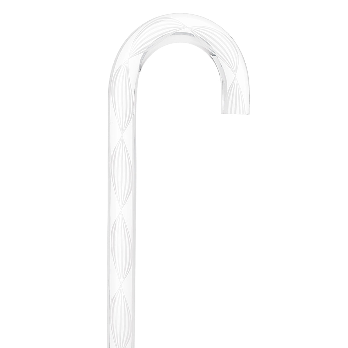 Alabaster Helix Cane: White Twists in Invisible Clear Shaft Clear Lucite Walking Canes - Tophatter Daily Deals