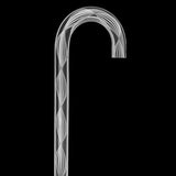 Alabaster Helix Cane: White Twists in Invisible Clear Shaft Tourist Crook Clear Lucite Walking Canes - Tophatter Daily Deals