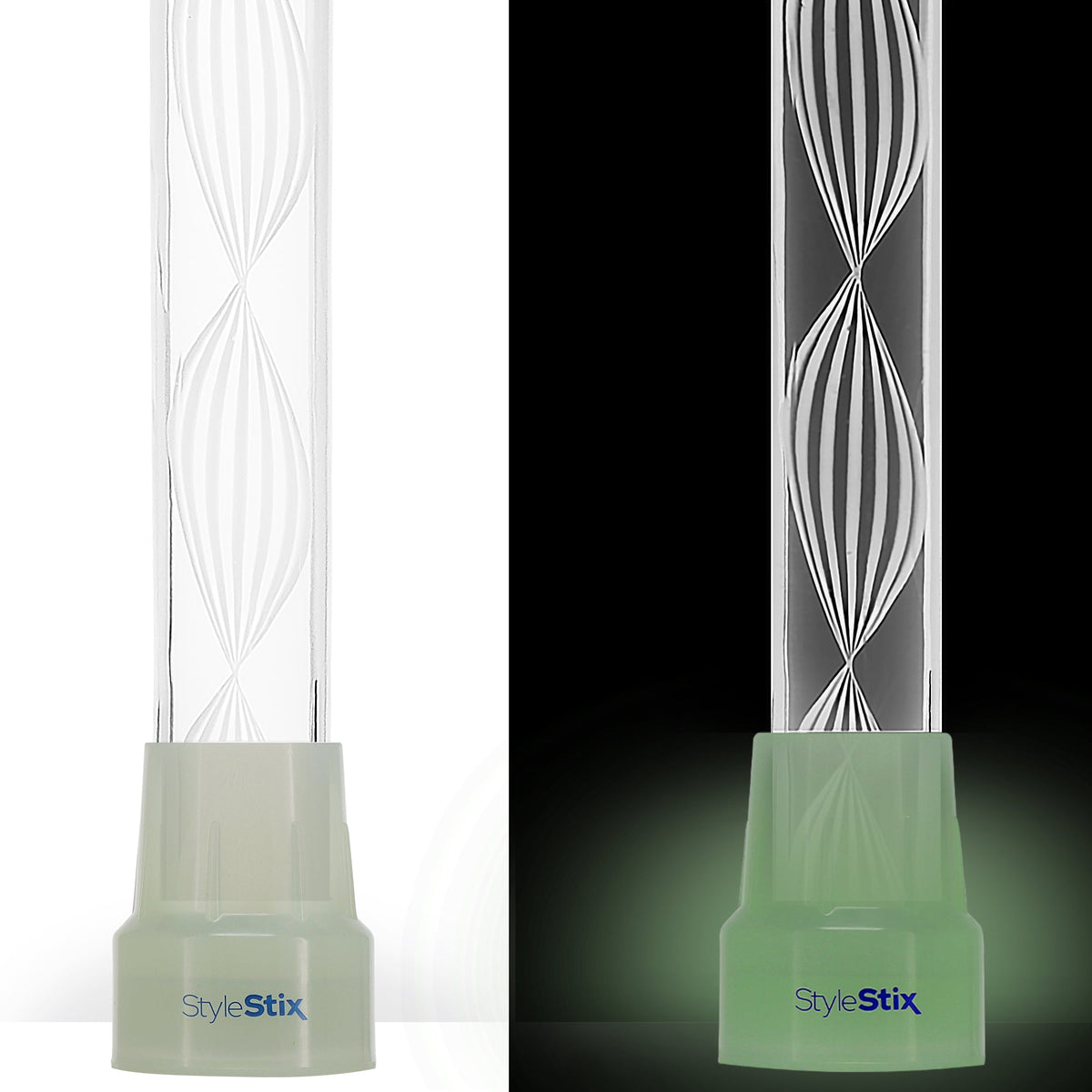 Alabaster Helix Cane: White Twists in Invisible Clear Shaft Clear Lucite Walking Canes - Tophatter Daily Deals