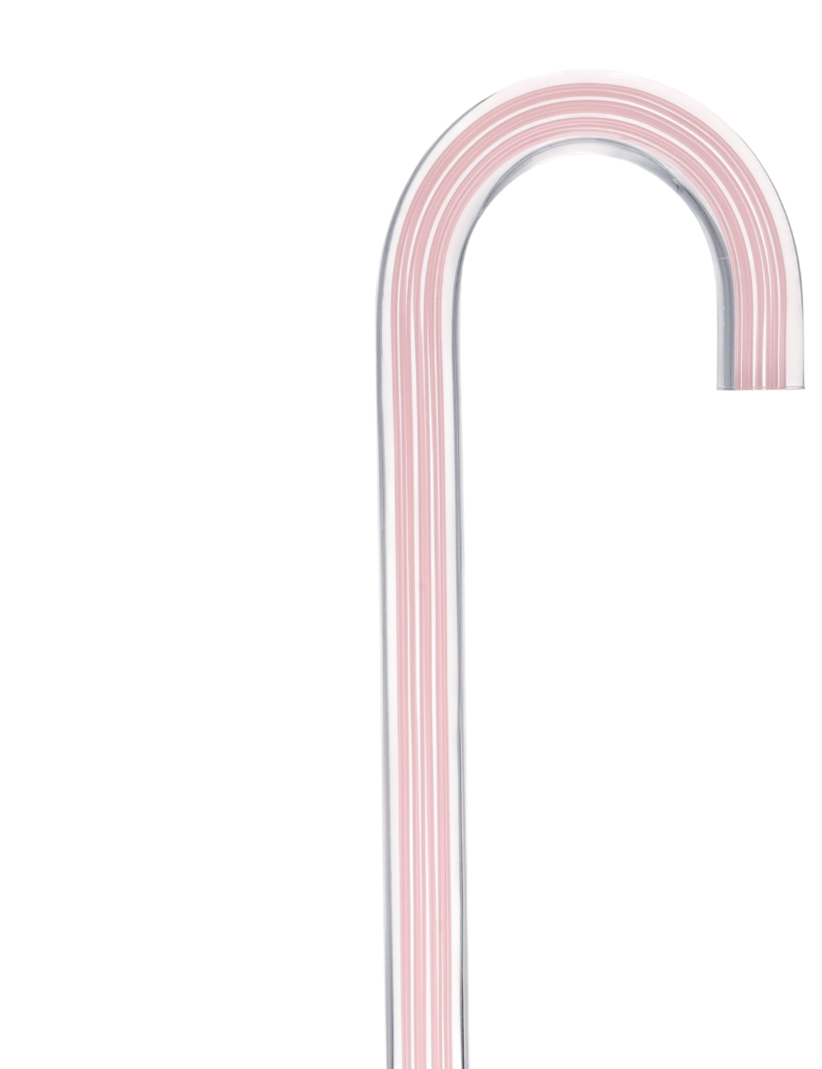 Pretty in Pink Lines Cane: Pink Lines in Invisible Clear Shaft Clear Lucite Walking Canes - Tophatter Daily Deals