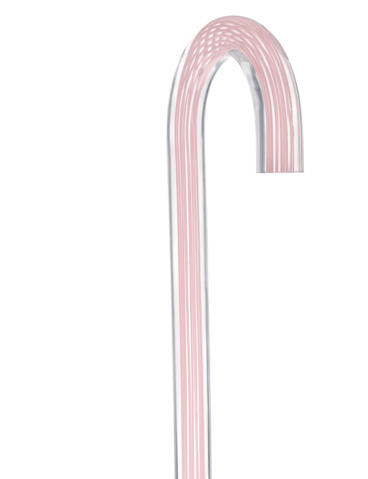 Pretty in Pink Lines Cane: Pink Lines in Invisible Clear Shaft Clear Lucite Walking Canes - Tophatter Daily Deals