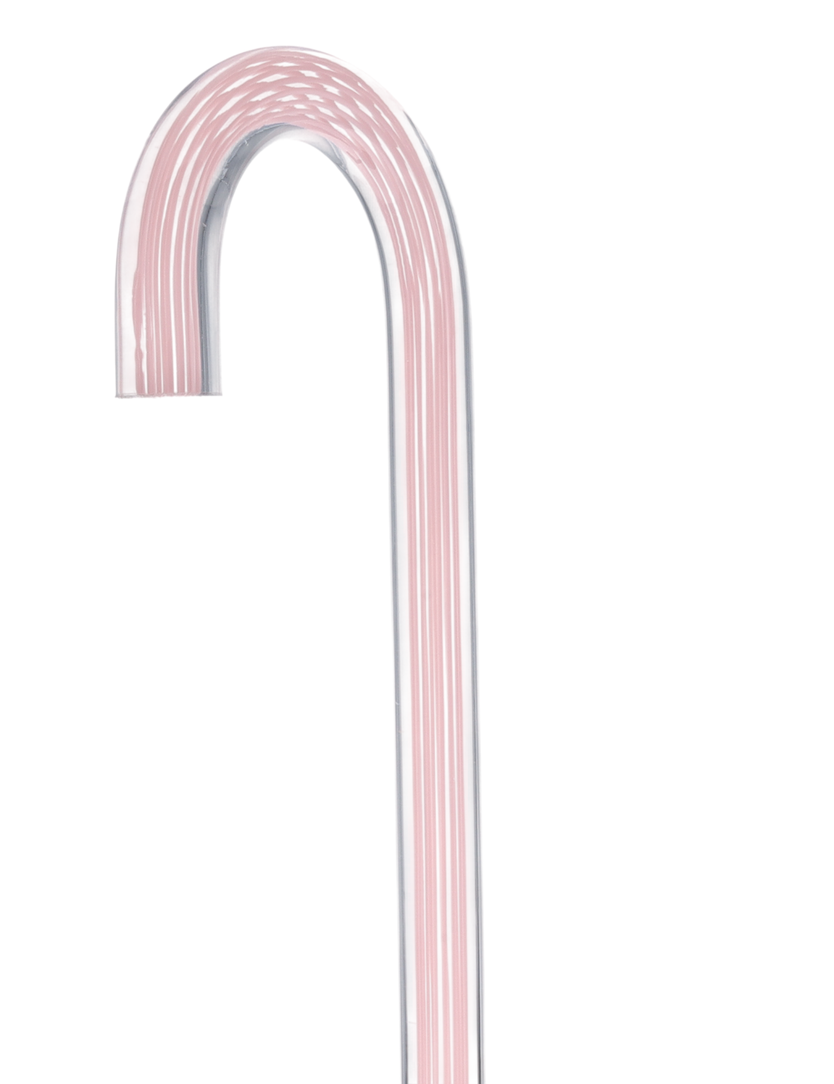 Pretty in Pink Lines Cane: Pink Lines in Invisible Clear Shaft Clear Lucite Walking Canes - Tophatter Daily Deals