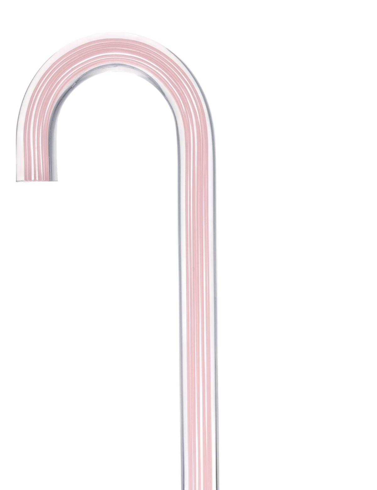 Pretty in Pink Lines Cane: Pink Lines in Invisible Clear Shaft Clear Lucite Walking Canes - Tophatter Daily Deals