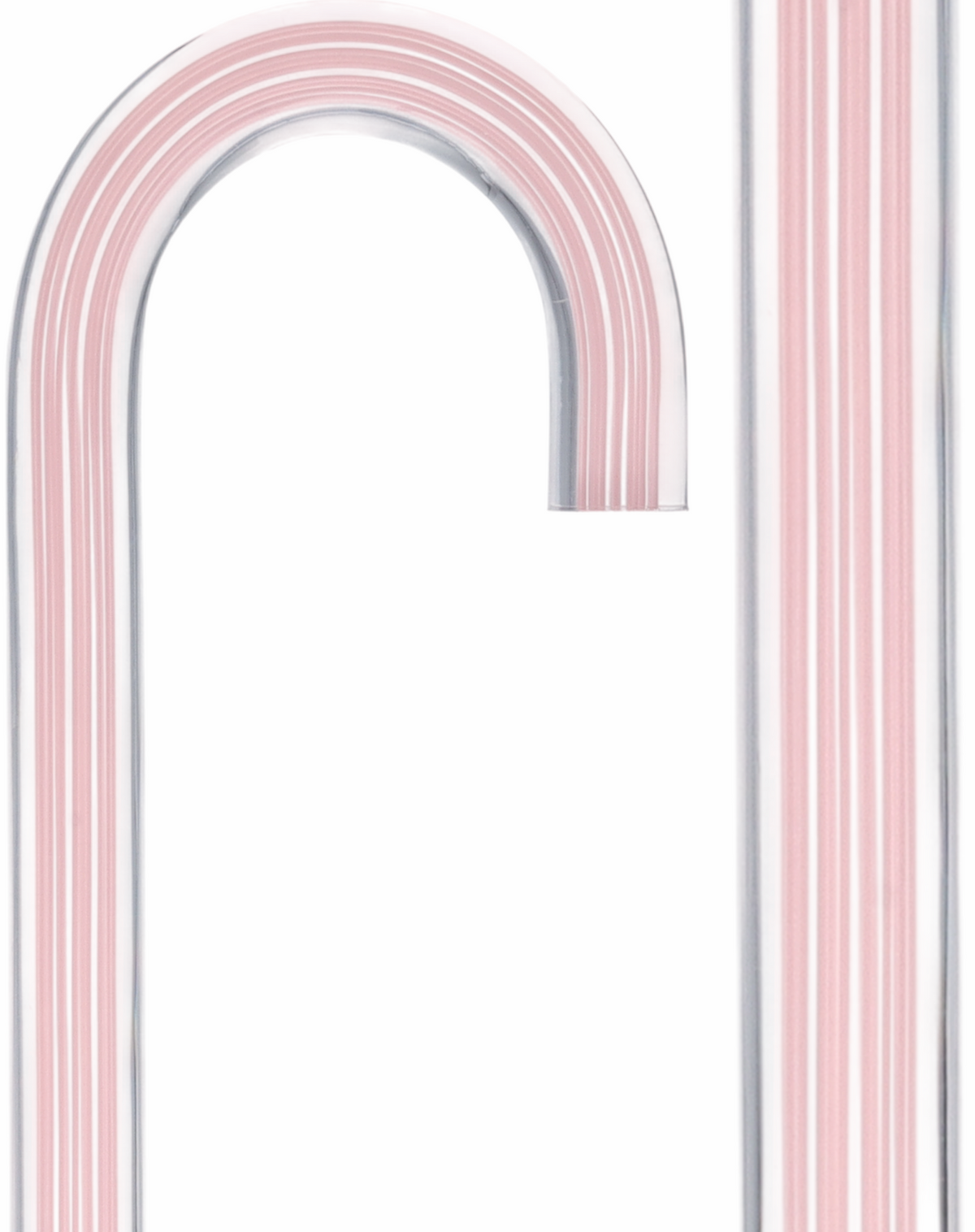 Pretty in Pink Lines Cane: Pink Lines in Invisible Clear Shaft Tourist Crook Clear Lucite Walking Canes - Tophatter Daily Deals
