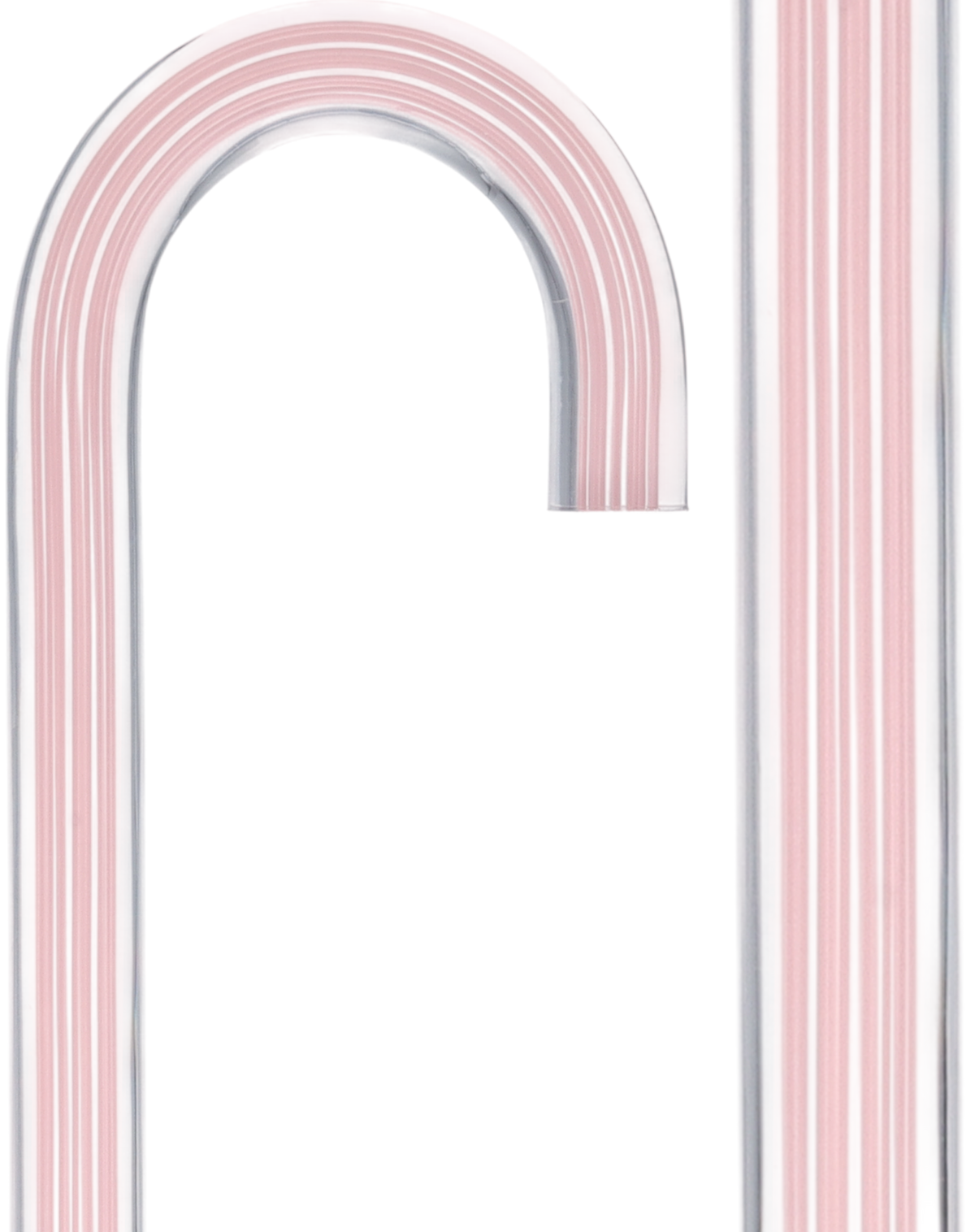 Pretty in Pink Lines Cane: Pink Lines in Invisible Clear Shaft Clear Lucite Walking Canes - Tophatter Daily Deals