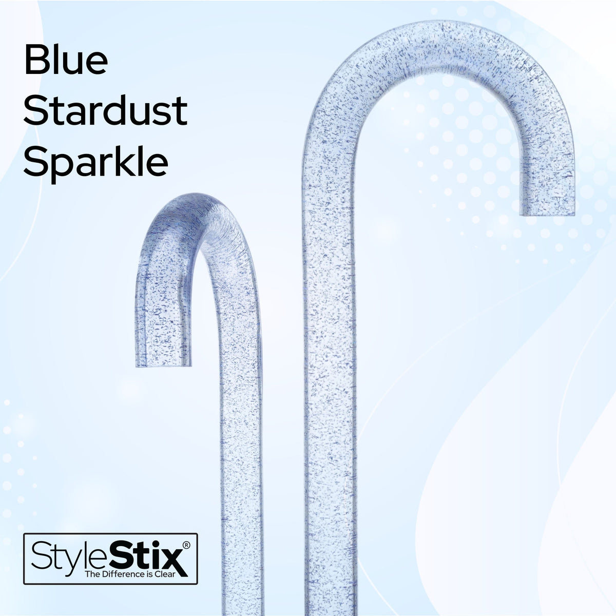 Blue Stardust Sparkle Cane: Blue Sparkles in Invisible Clear Shaft Clear Lucite Walking Canes - Tophatter Daily Deals