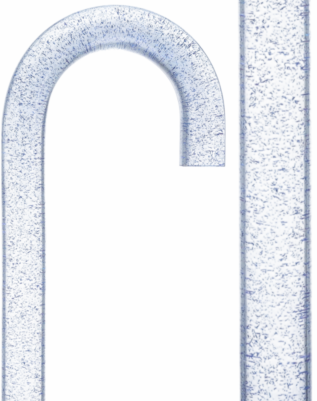 Blue Stardust Sparkle Cane: Blue Sparkles in Invisible Clear Shaft Tourist Crook Clear Lucite Walking Canes - Tophatter Daily Deals