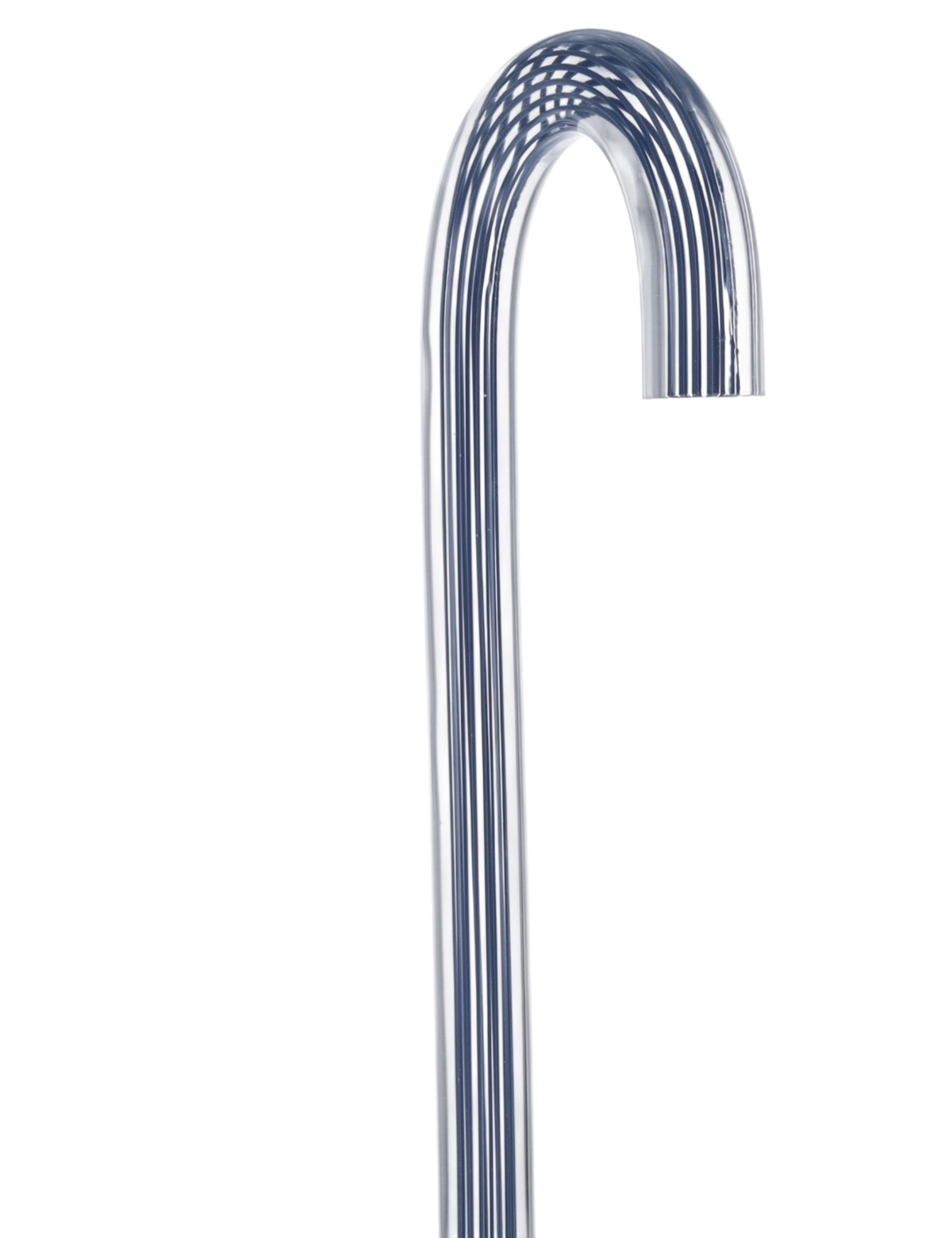 Denim Stripes Cane: Blue Lines in Invisible Clear Shaft Clear Lucite Walking Canes - Tophatter Daily Deals