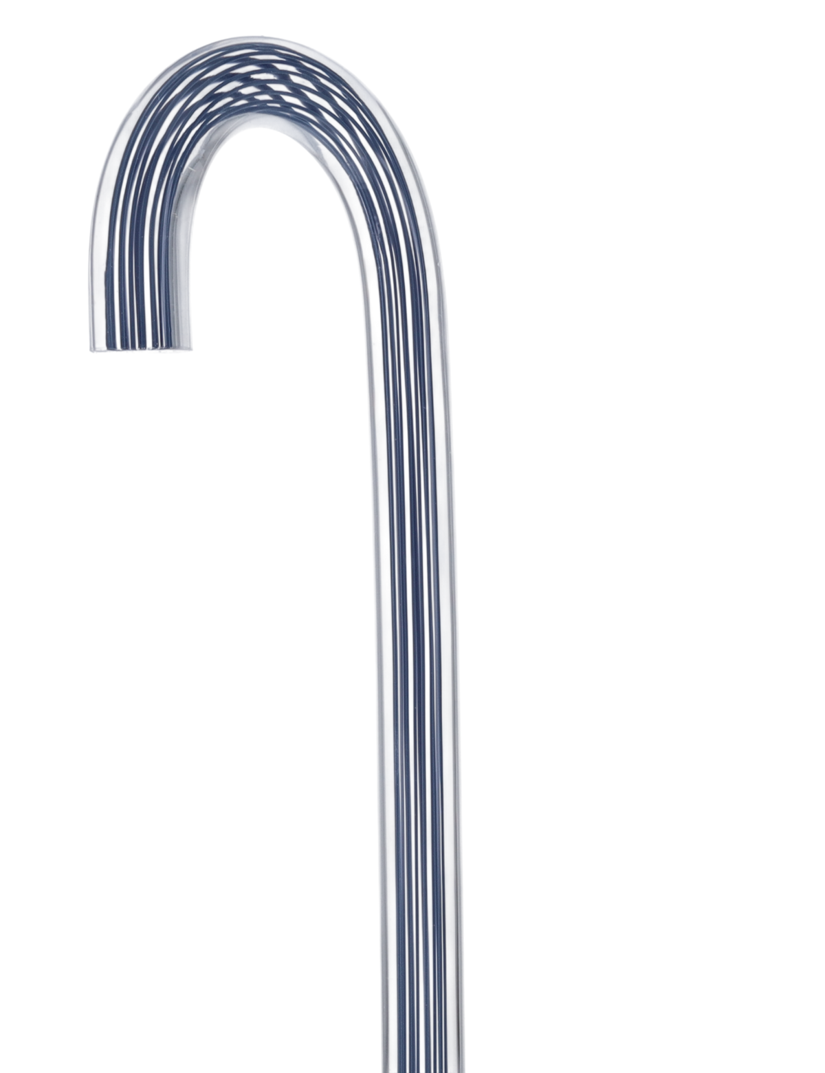 Denim Stripes Cane: Blue Lines in Invisible Clear Shaft Clear Lucite Walking Canes - Tophatter Daily Deals