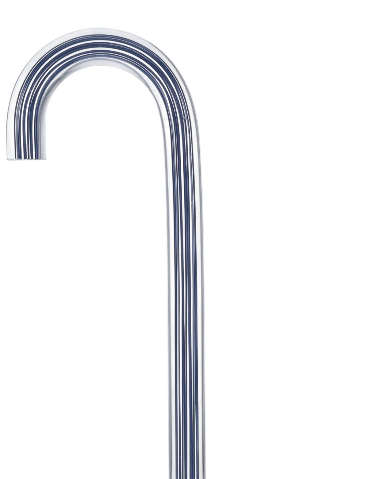 Denim Stripes Cane: Blue Lines in Invisible Clear Shaft Clear Lucite Walking Canes - Tophatter Daily Deals