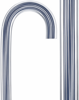 Denim Stripes Cane: Blue Lines in Invisible Clear Shaft Clear Lucite Walking Canes - Tophatter Daily Deals