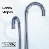 Denim Stripes Cane: Blue Lines in Invisible Clear Shaft Clear Lucite Walking Canes - Tophatter Daily Deals