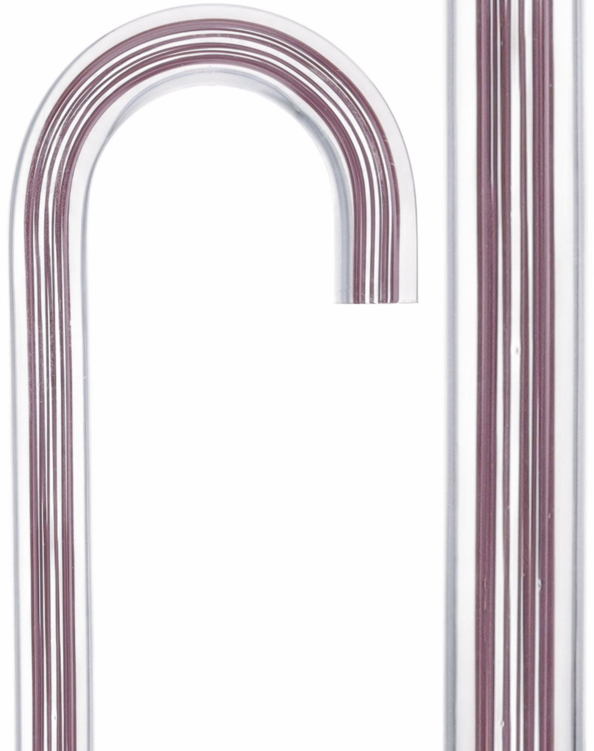 Mauvelous Glide Cane: Mauve Violet Lines in Invisible Clear Shaft Clear Lucite Walking Canes - Tophatter Daily Deals