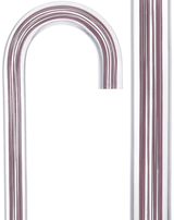 Mauvelous Glide Cane: Mauve Violet Lines in Invisible Clear Shaft Tourist Crook Clear Lucite Walking Canes - Tophatter Daily Deals
