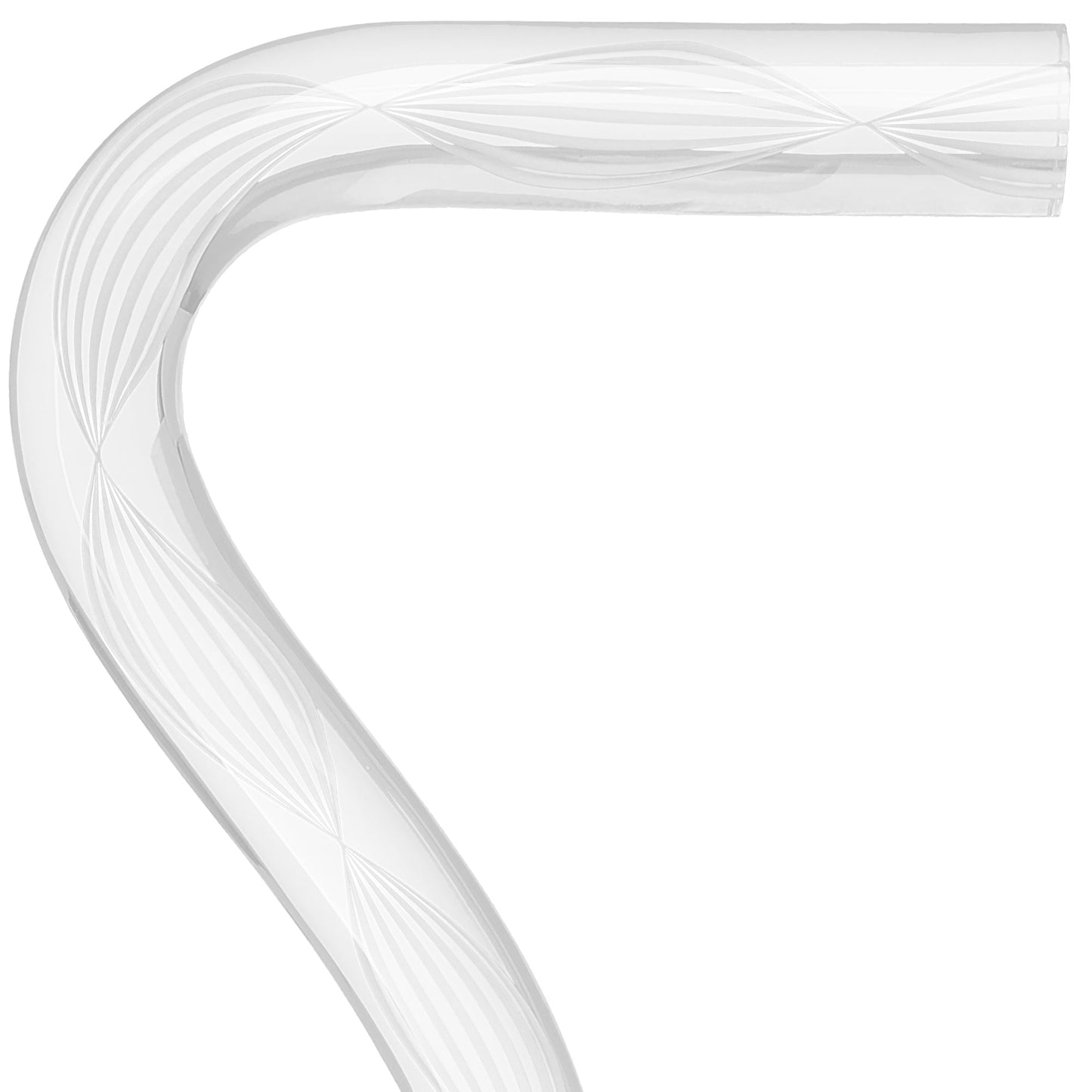 Alabaster Helix Cane: White Twists in Invisible Clear Shaft Clear Lucite Walking Canes - Tophatter Daily Deals