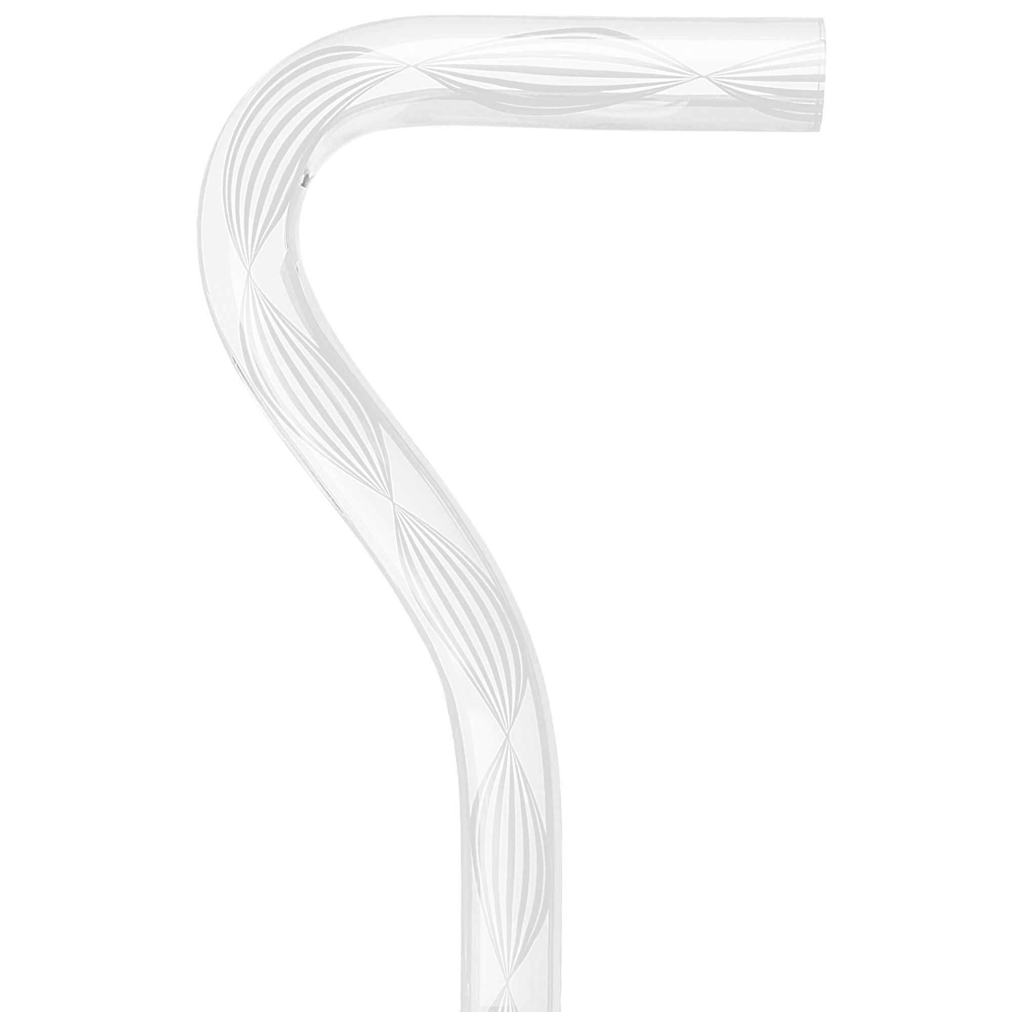 Alabaster Helix Cane: White Twists in Invisible Clear Shaft Clear Lucite Walking Canes - Tophatter Daily Deals
