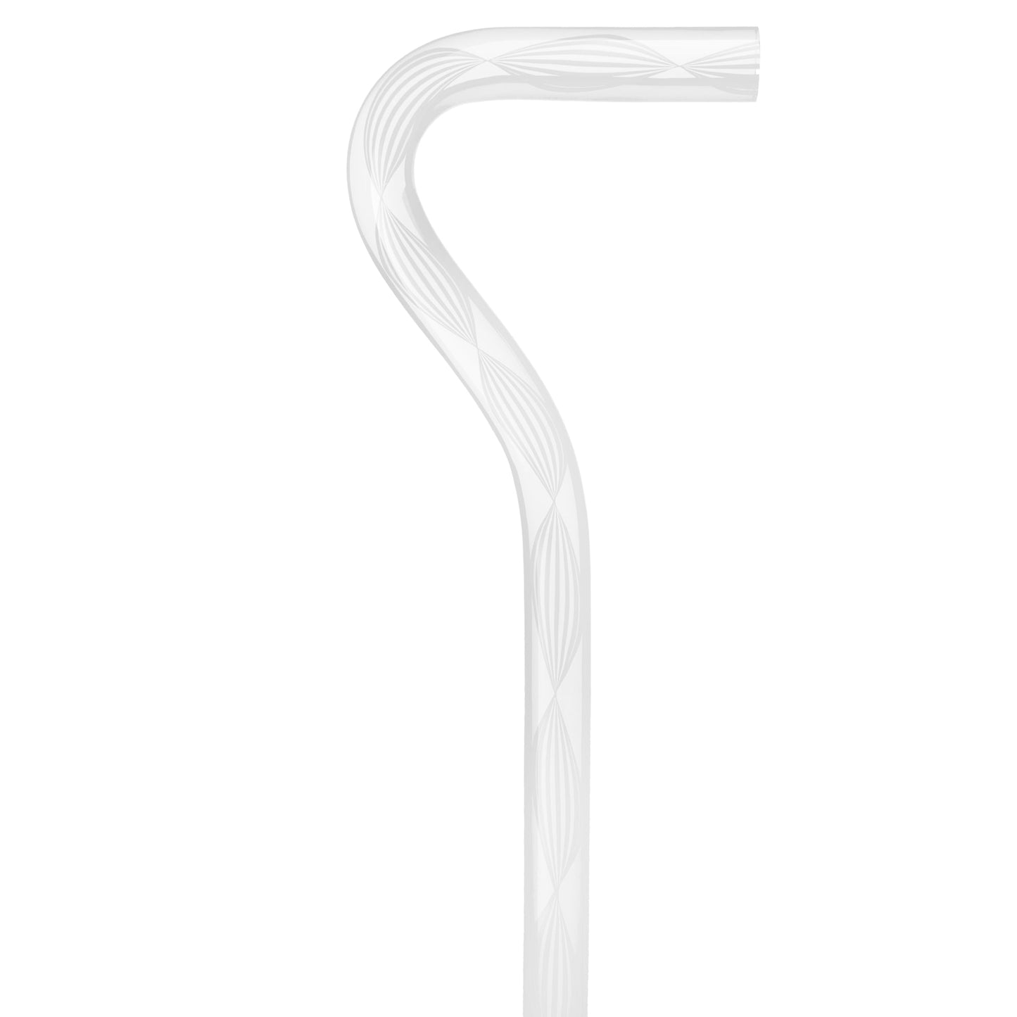 Alabaster Helix Cane: White Twists in Invisible Clear Shaft Clear Lucite Walking Canes - Tophatter Daily Deals
