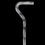 Alabaster Helix Cane: White Twists in Invisible Clear Shaft Contemporary Angled Clear Lucite Walking Canes - Tophatter Daily Deals
