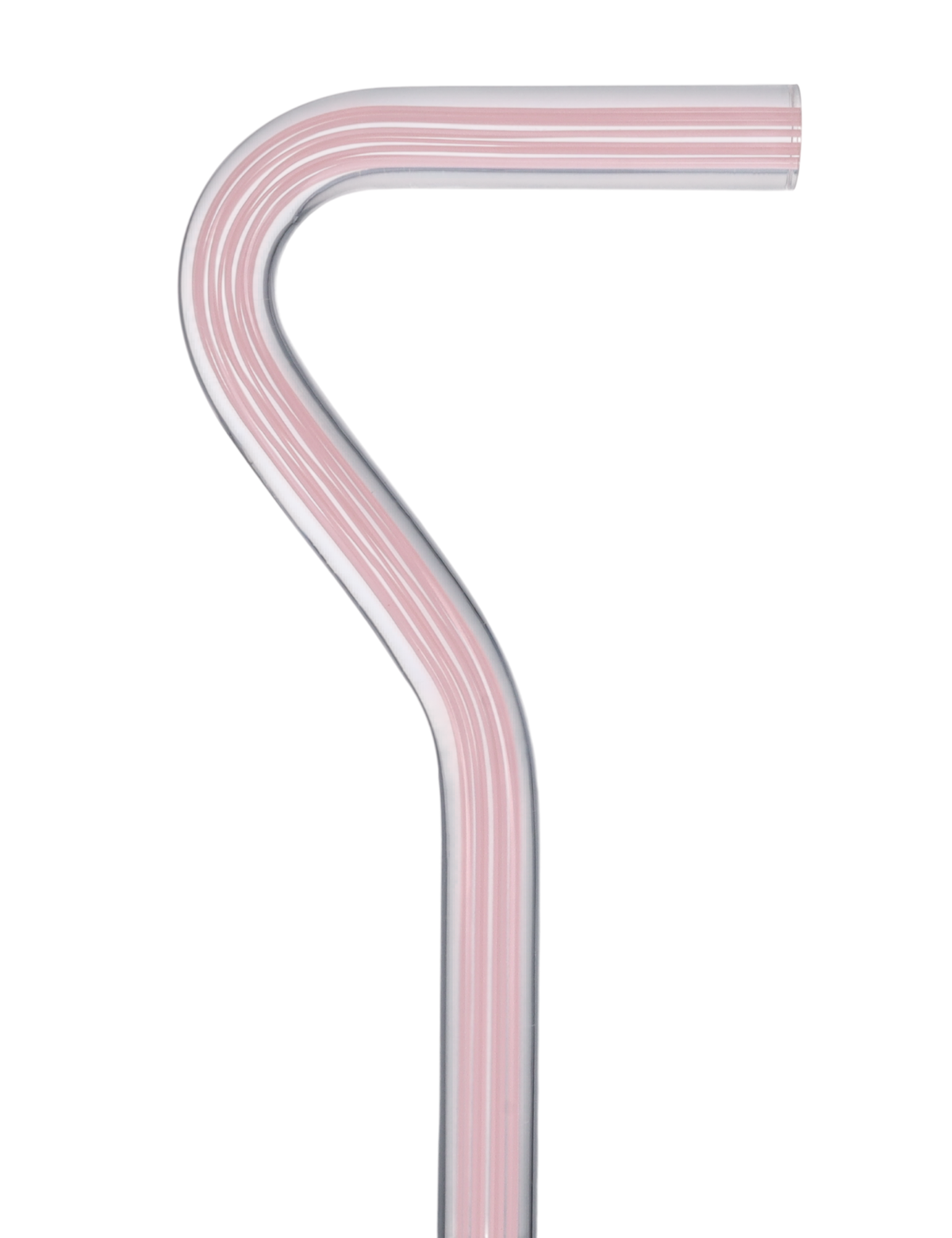 Pretty in Pink Lines Cane: Pink Lines in Invisible Clear Shaft Clear Lucite Walking Canes - Tophatter Daily Deals