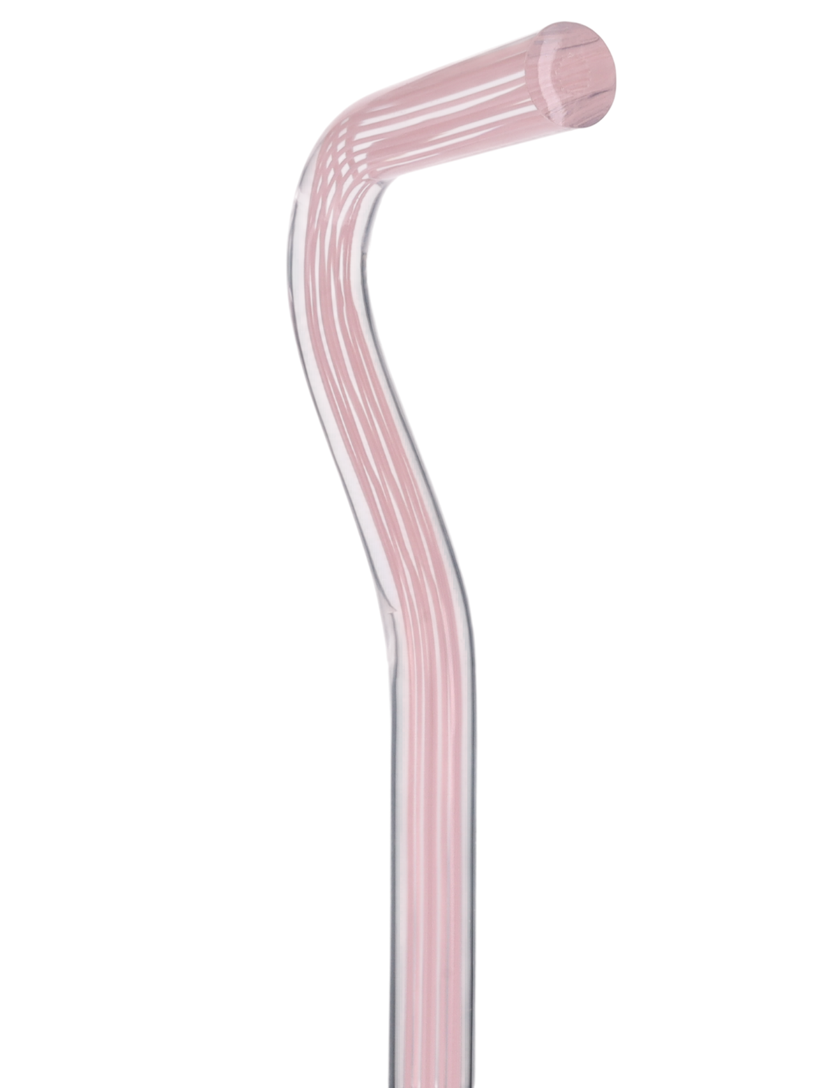 Pretty in Pink Lines Cane: Pink Lines in Invisible Clear Shaft Clear Lucite Walking Canes - Tophatter Daily Deals