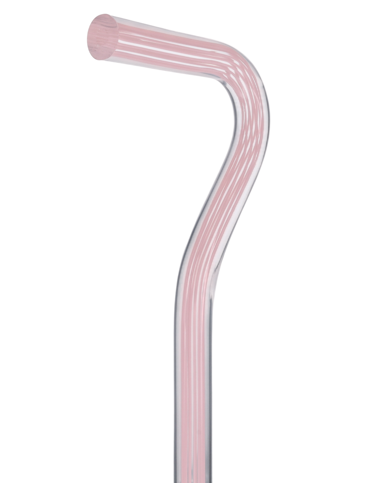 Pretty in Pink Lines Cane: Pink Lines in Invisible Clear Shaft Clear Lucite Walking Canes - Tophatter Daily Deals