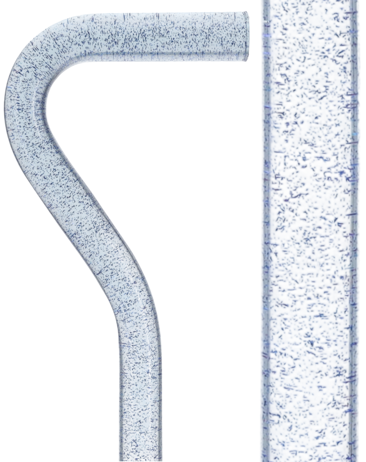 Blue Stardust Sparkle Cane: Blue Sparkles in Invisible Clear Shaft Contemporary Angled Clear Lucite Walking Canes - Tophatter Daily Deals