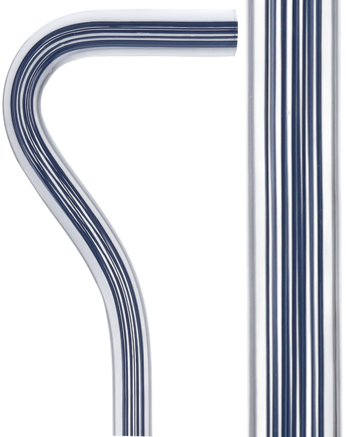 Denim Stripes Cane: Blue Lines in Invisible Clear Shaft Contemporary Angled Clear Lucite Walking Canes - Tophatter Daily Deals