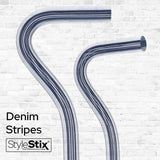 Denim Stripes Cane: Blue Lines in Invisible Clear Shaft Clear Lucite Walking Canes - Tophatter Daily Deals
