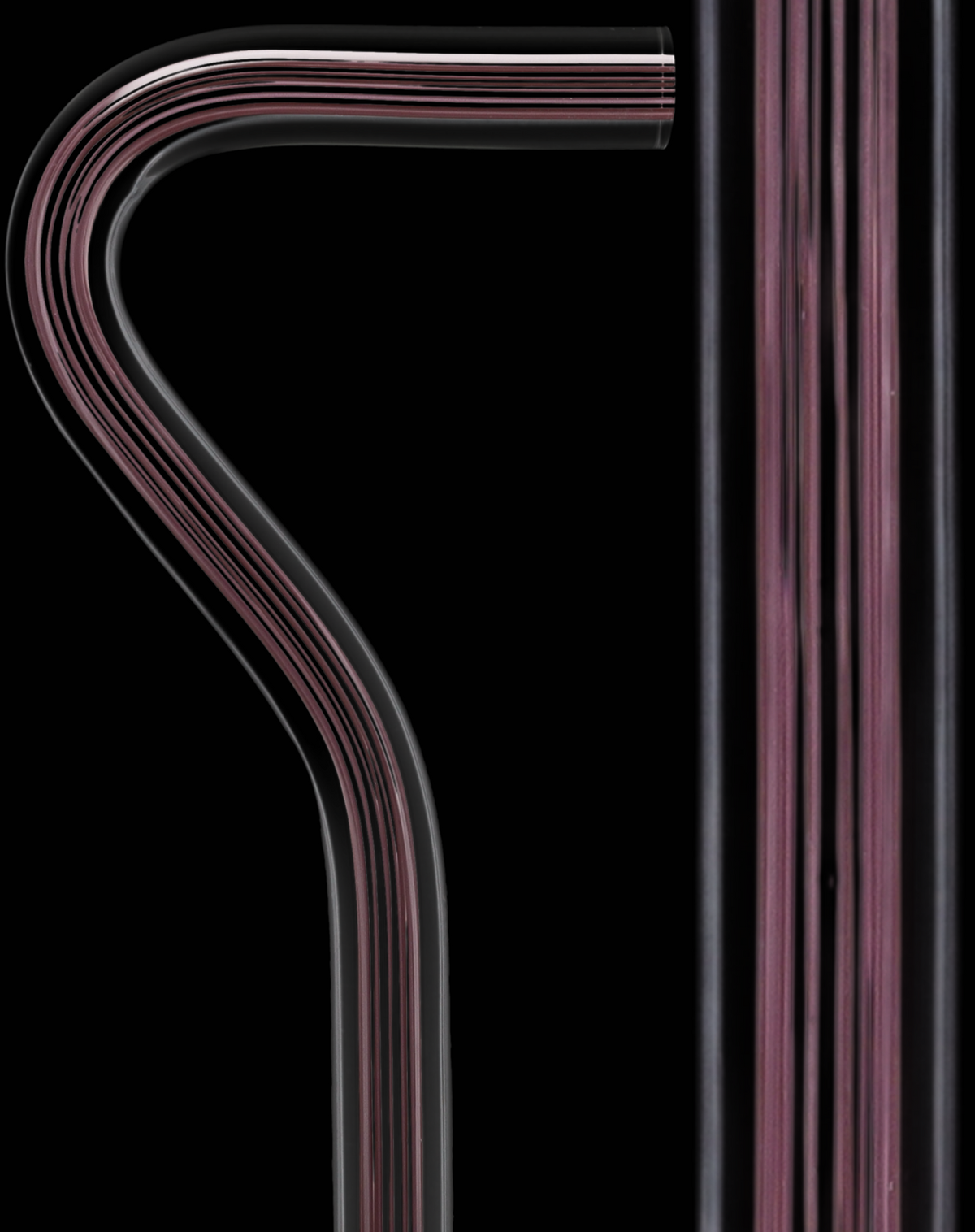 Mauvelous Glide Cane: Mauve Violet Lines in Invisible Clear Shaft Clear Lucite Walking Canes - Tophatter Daily Deals