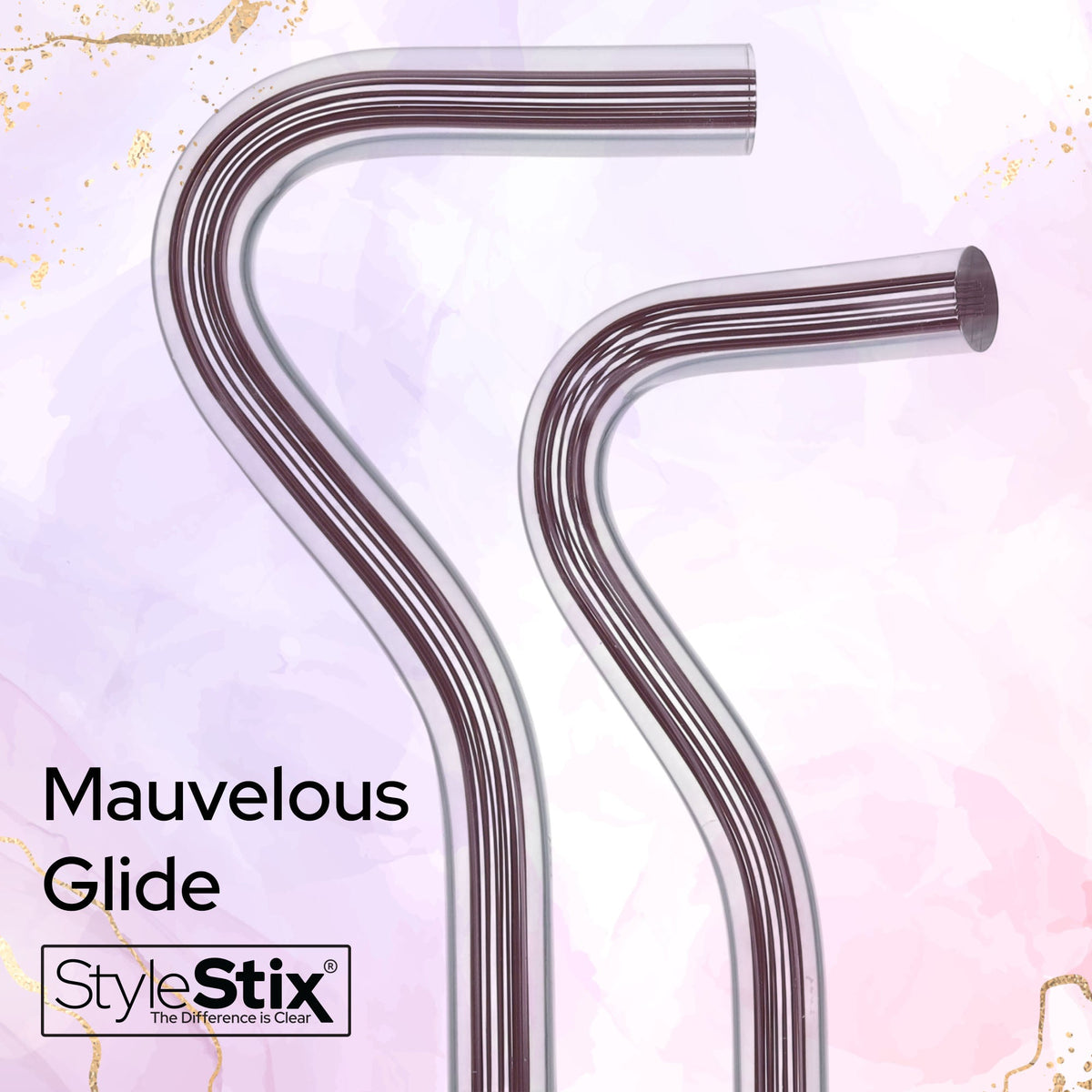 Mauvelous Glide Cane: Mauve Violet Lines in Invisible Clear Shaft Clear Lucite Walking Canes - Tophatter Daily Deals